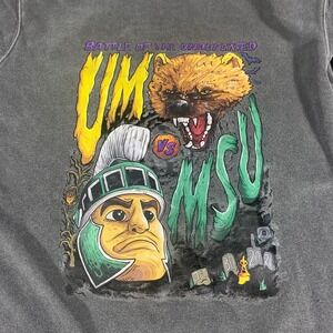 Michigan State Spartans Wolverines Hoodie Mens M Gray Paul‎ Bunyan Football Fade